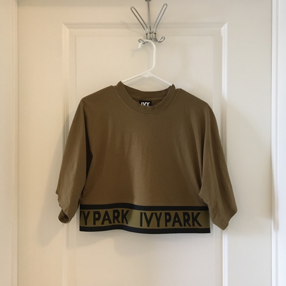 Ivy Park Knit Tape Logo Crop Tee